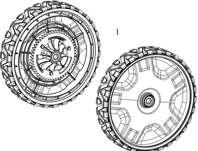 Rear Wheels Diagram and Parts List for SC500HW (12ABD22J756)(2016) Cub Cadet Lawn Mower